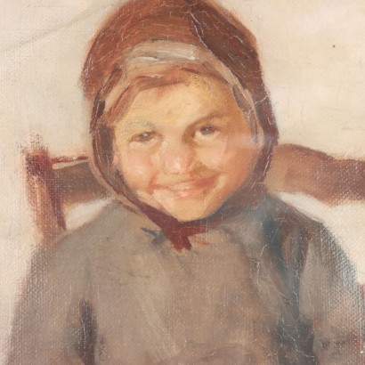 arte, arte italiano, pintura italiana del siglo XX,Francesco Camarda,Retrato de un niño,Francesco Camarda,Francesco Camarda