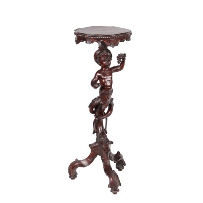 Gueridon Baroque Style Wood Italy XIX-XX Century