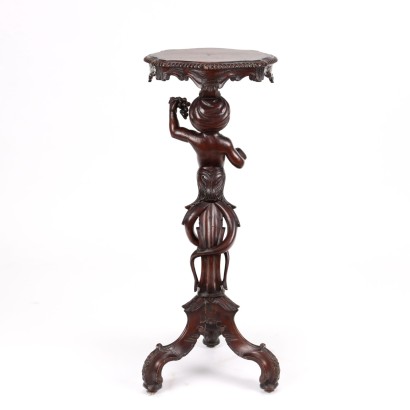 Gueridon Baroque Style Wood Italy XIX-XX Century