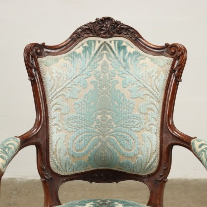 Paire de Fauteuils Rococo Acajou Italie XXe Siècle