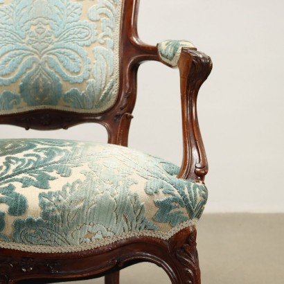 Paire de Fauteuils Rococo Acajou Italie XXe Siècle