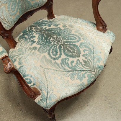 Paire de Fauteuils Rococo Acajou Italie XXe Siècle