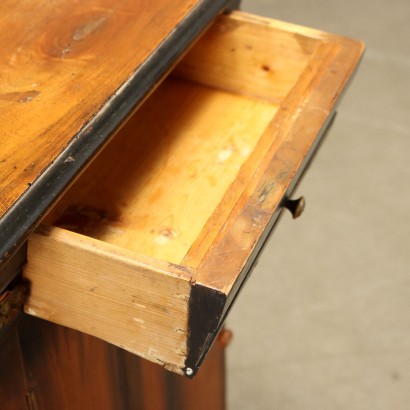 Bedside Table Biedermeier Style Ebony Wood Italy XIX Century