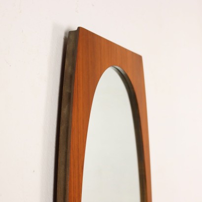 Miroir à Mur Verre et Teck Italie Années 1960