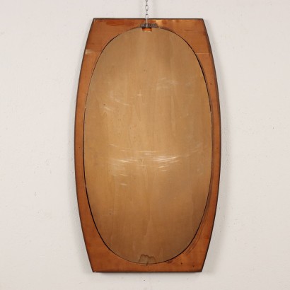 Miroir à Mur Verre et Teck Italie Années 1960